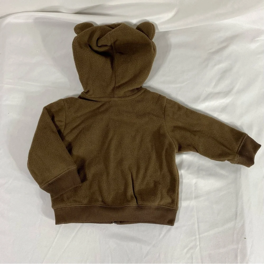Old Navy Baby Fleece Bear Ears Hoodie Zip-Up Jacket